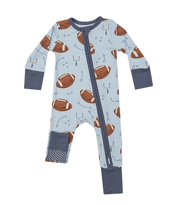 Angel Dear Baby Boys 6-24 Months Long Sleeve Football Printed Zipper Footie Coverall