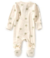 Angel Dear Baby Boys Newborn-12 Months Long Sleeve Palm Trees Zipper Footie Coverall