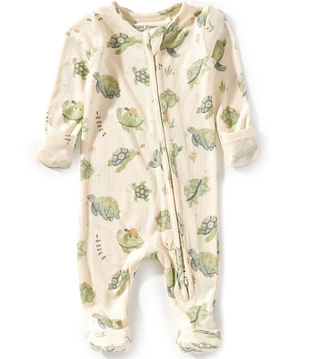 Angel Dear Baby Boys Newborn-12 Months Long Sleeve Sea Turtles Zipper Footie Coverall