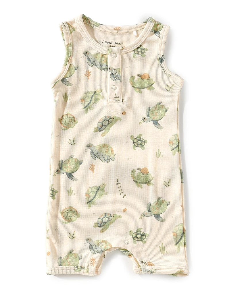 Angel Dear Baby Boys Newborn-12 Months Sea Turtles Sleeveless Shortie Romper