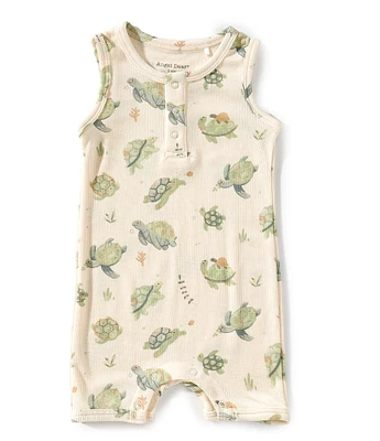 Angel Dear Baby Boys Newborn-12 Months Sea Turtles Sleeveless Shortie Romper