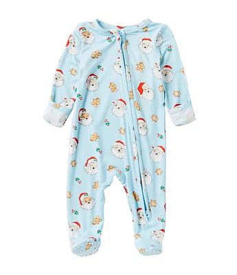 Angel Dear Baby Boys Newborn-24 Months Long Sleeve Santa Printed Zipper Convertible Coverall