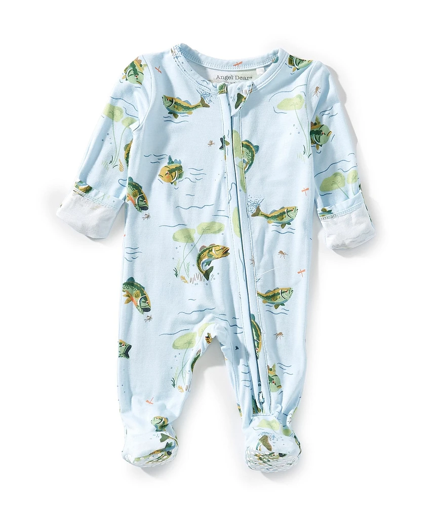 Angel Dear Baby Boys Newborn-9 Months Long Sleeve Bass Zipper Footie Coverall
