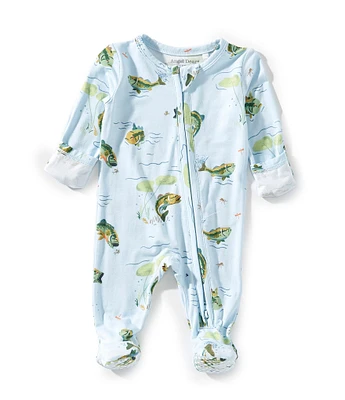 Angel Dear Baby Boys Newborn-9 Months Long Sleeve Bass Zipper Footie Coverall