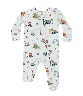 Angel Dear Baby Boys Newborn-9 Months Long Sleeve Construction Printed Zipper Footie Coverall