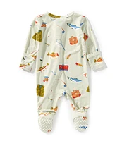 Angel Dear Baby Boys Newborn-9 Months Long Sleeve Fishing Things Zipper Footie Coverall
