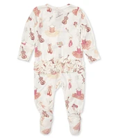 Angel Dear Baby Girl Newborn-9 Months Ruffle 2-Way Zipper Ballet Footie