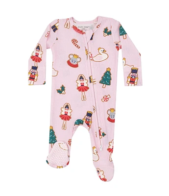 Angel Dear Baby Girls Newborn-24 Months Nutcracker Ballet 2-Way Zipper Footie Coverall