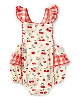 Angel Dear Baby Girls Watercolor Cherries Sunsuit Romper