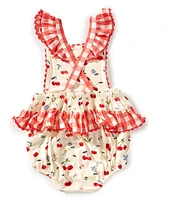 Angel Dear Baby Girls Watercolor Cherries Sunsuit Romper