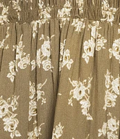 Angie Floral Print V-Neck Short Sleeve Tiered Dress