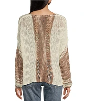 Angie Long Sleeve Open Weave Pullover Sweater