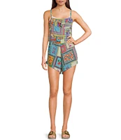 Angie Patchwork Print Romper