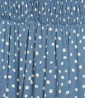 Angie Polka-Dot Print V-Neck Short Sleeve Tiered Dress