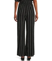 Angie Printed Mid Rise Tie Front Coordinating Wide Leg Pants