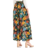 Angie Printed Tie Waist Split Leg Flyaway Pants