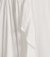 Angie Scoop Neck Spaghetti Strap Racer Back Ruffle Front Midi Dress