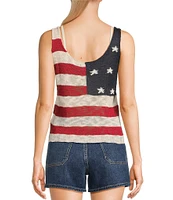 Angie Sleeveless American Flag Knit Tank Top
