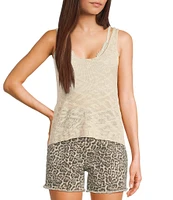 Angie Sleeveless Scoop Neck Solid Knit Tank Top