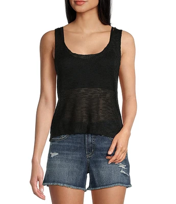 Angie Sleeveless Scoop Neck Solid Knit Tank Top