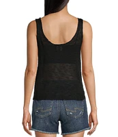 Angie Sleeveless Scoop Neck Solid Knit Tank Top