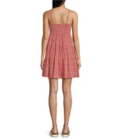 Angie Sleeveless Smocked Bodice Ditsy Print Tier Dress