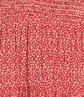 Angie Sleeveless Smocked Bodice Ditsy Print Tier Dress