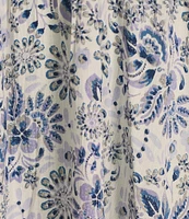 Angie Sleeveless Spaghetti Strap V-Neck Twist Front Keyhole Floral Midi Dress