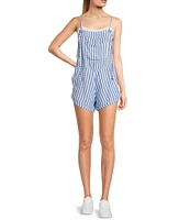 Angie Sleeveless Square Neck Striped Romper