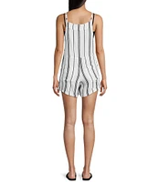 Angie Sleeveless Square Neck Striped Romper