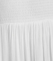 Angie Smocked Bodice Spaghetti Strap High-Low Maxi Dress