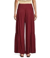 Angie Smocked Waist Tiered Wide Leg Pants