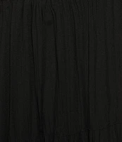 Angie Spaghetti Strap V-Neck Fit & Flare Tank Solid Dress