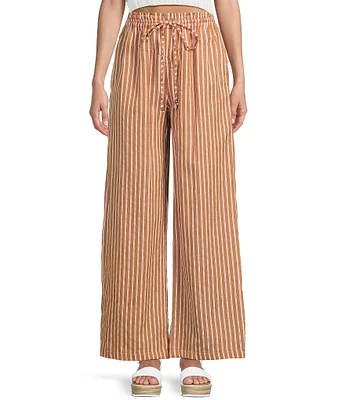 Angie Striped Wide Leg Full Length Pants