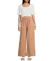 Angie Striped Wide Leg Full Length Pants