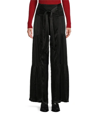 Angie Tie Waist Wide Leg Tier Pants