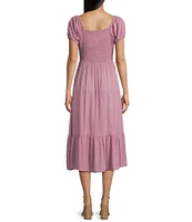 Angie U-Neckline Short Sleeve Empire Midi Dress