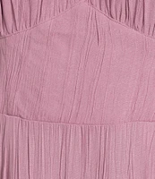 Angie U-Neckline Short Sleeve Empire Midi Dress