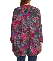 Anna & Ava Abstract Multi Floral Kimono