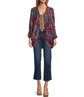 Anna & Ava Abstract Multi Floral Kimono