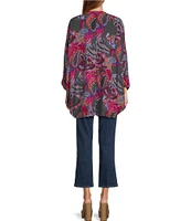 Anna & Ava Abstract Multi Floral Kimono