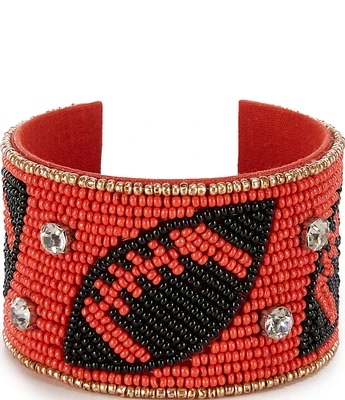 Anna & Ava Beaded Football Cuff Bracelet