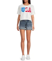 Anna & Ava Block U.S.A Cropped Pullover