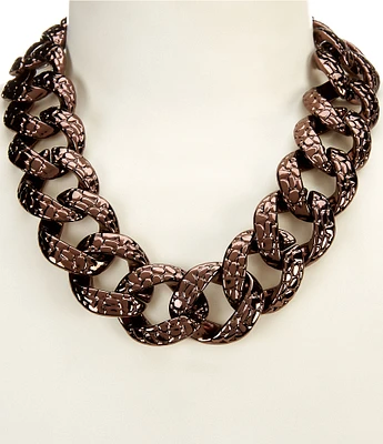 Anna & Ava Bronze Textured Link Collar Necklace