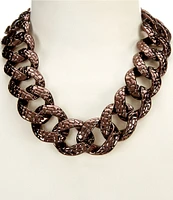 Anna & Ava Bronze Textured Link Collar Necklace