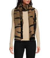 Anna & Ava Brown Animal Stripe Oblong Scarf