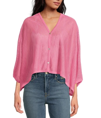 Anna & Ava Button Front Poncho