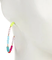 Anna & Ava Colorblock Beaded Hoop Earrings