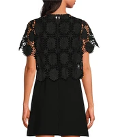 Anna & Ava Cropped Sunflower Lace Topper