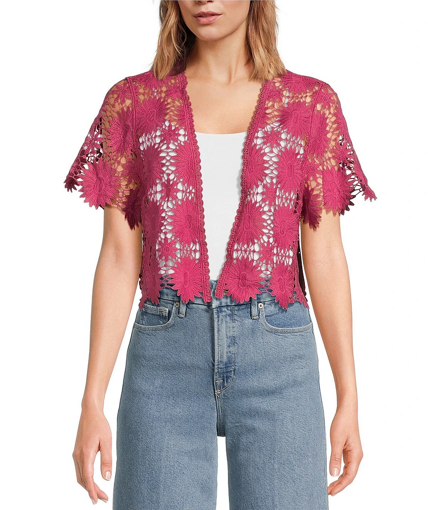 Anna & Ava Cropped Sunflower Lace Topper